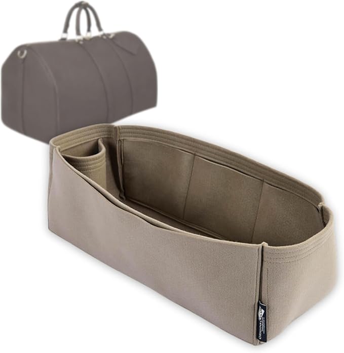Structured Bag Organizer Insert for Keepall 45–60 – Interior Compartment Divider with One Round Holder