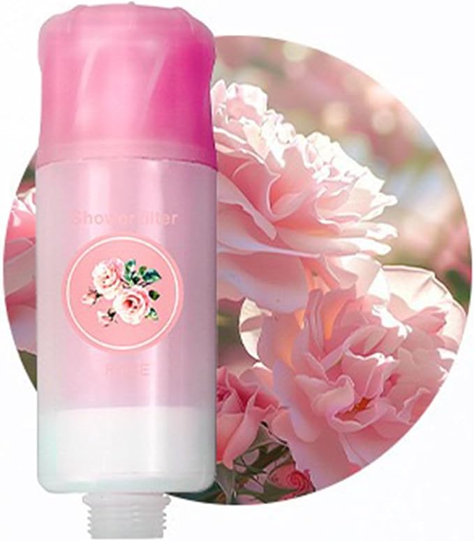 Shower Filter for Hard Water Filter Vitamin C Shower Aromatherapy Replacement Cartridge Bathroom Accessories Remove Chlorine Fluoride Heavy Metals Improves Skin Condition Protects Hair Rose Scent