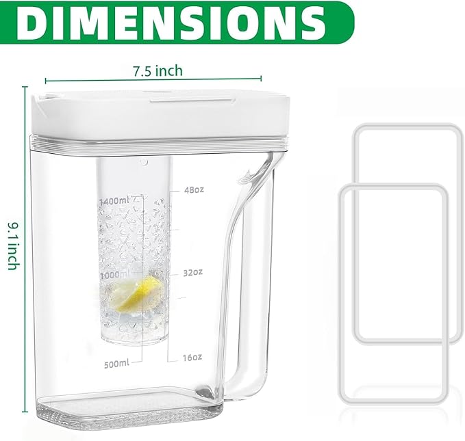 Upgraded DA97-17395B Refrigerator Water Pitcher for Samsung RF28R7351SG RF28R7351SR RF22R7351SR RF23R6301SR RF28R6221SR, Compatible with Samsung Refrigerator Replacement Water Reservoir/Tank, No leaks