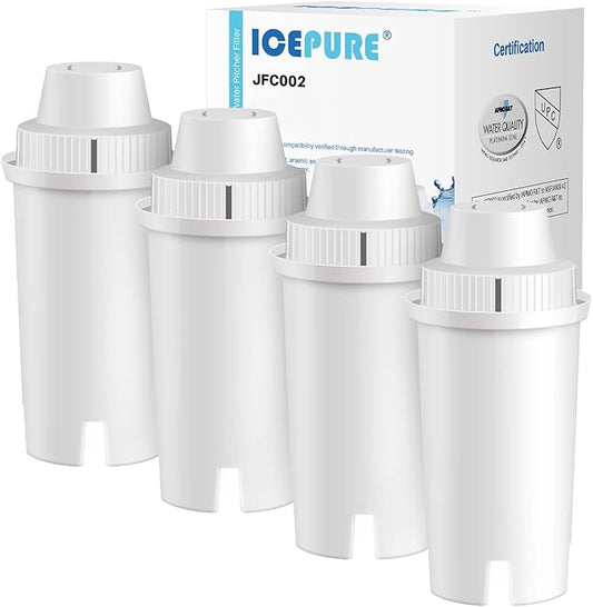 ICEPURE Replacement for Brita® Pitcher Water Filter, Brita® Pitchers and Dispensers, Classic OB03, Mavea® 107007, 35557, Everyday, UltraMax, Metro+, XL and More, 4PACK