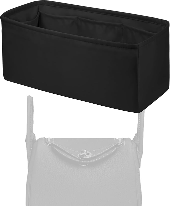 Purse Handbag Silky Organizer Insert Keep Bag Shape Fits Herme Lindy 19/26/30/34 bags, Luxury Handbag Tote Lightweight Sturdy(Black,LD 34)