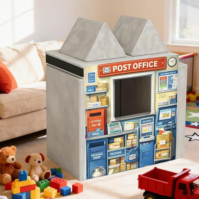 Foam Play Couch Panels - Post Office Theme,Soft Sofa Accessories,Modular Play Panels,33.5x37 Inches
