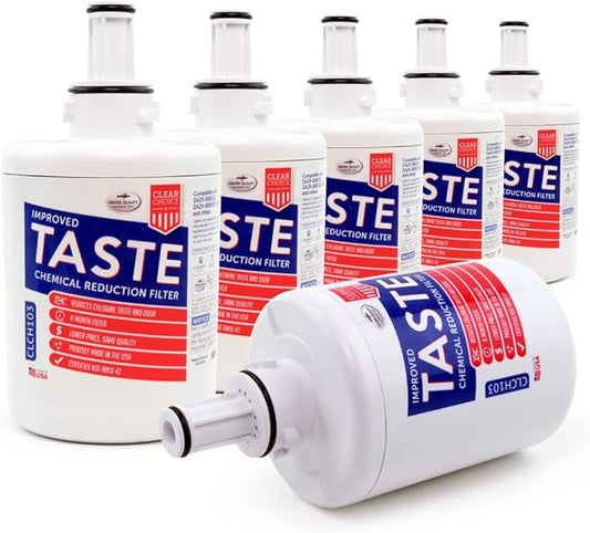 Clear Choice Taste Filter Replacement for Samsung DA29-00003G DA97-06317A Refrigerator Water Filter Compatible with DA97-06317A, NSF/ANSI 42 Certified, Box of 6, Made in the USA