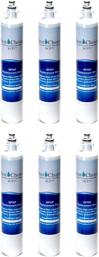 Best Choice Water Filters fits GE RPWF Certified Refrigerator Replacement Cartridge 6-Pack (Does not fit RPWFE)
