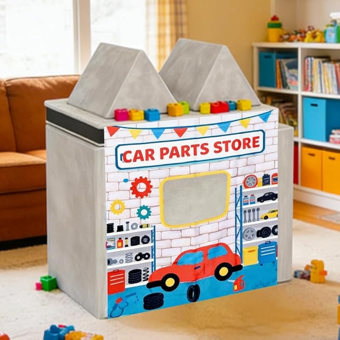 Play Couch Panels – Car Parts Store Theme Foam Modular Sofa Panels with Adjustable， Soft Couch Accessories for Creative Arrangements， 33.5×37in