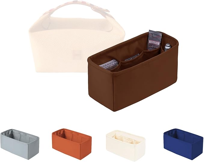 Purse Organizer Insert for Bride A Brac PM, Lightweight & Portable Handbag Organizer, Satin Bag Insert with Practical Pockets, Bag Accessories for Women Luxury Handbags(Gold, PM)