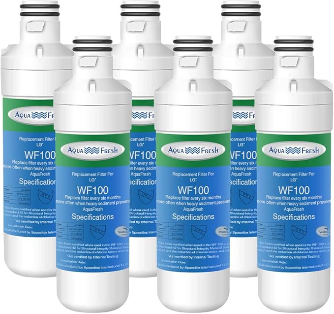 Aqua Fresh WF100 Replacement LT1000p Refrigerator Water Filter Compatible with LG LT1000P, LT1000PC, LT1000PCS, ADQ74793501, ADQ74793502, 9980, LMXS28626S, LMXC23796S (6 Pack)