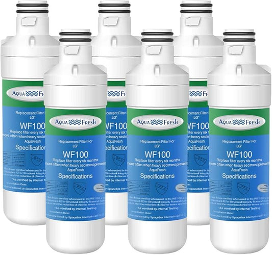 Aqua Fresh WF100 Replacement LT1000p Refrigerator Water Filter Compatible with LG LT1000P, LT1000PC, LT1000PCS, ADQ74793501, ADQ74793502, 9980, LMXS28626S, LMXC23796S (6 Pack)