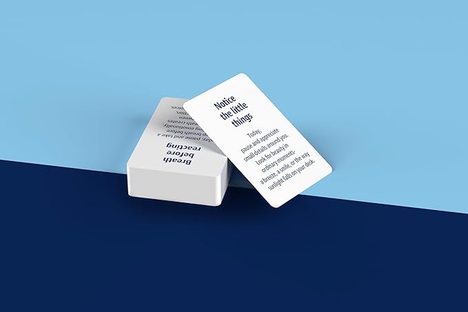 Daily Intention Cards - 80 Mindful Prompts to Pause, Reset & Find Calm | Pick One Morning Card, Reflect at Night | Desk Companion for Journaling, Meditation & Anxiety Relief | Self-Care Gift Deck
