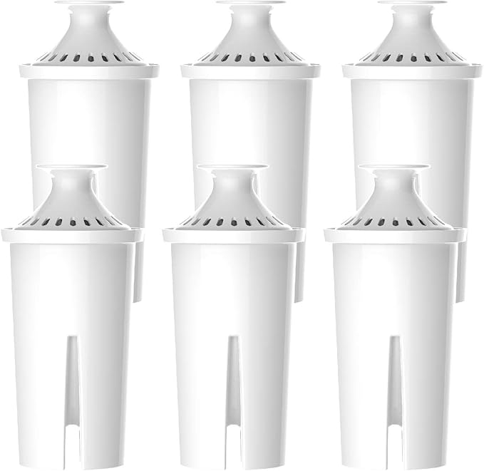 6 Packs Pitcher Water Filter, Replacement for Brita® classic 35557, OB03, Mavea® 107007, Brita® Pitchers Grand, Lake, Capri, Wave and Amazon Basics® 10-Cup Pitcher, NSF Certified, Waterspecialist