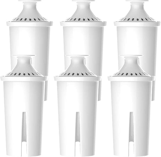 6 Packs Pitcher Water Filter, Replacement for Brita® classic 35557, OB03, Mavea® 107007, Brita® Pitchers Grand, Lake, Capri, Wave and Amazon Basics® 10-Cup Pitcher, NSF Certified, Waterspecialist