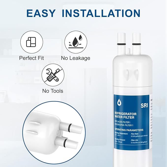 Water Filter Replacement Compatible with W10295370A, EDR1RXD1, Filter 1, W10295370, P4RFWB, P8RFWB2L, 46-9930, 46-9081 (2 Packs)