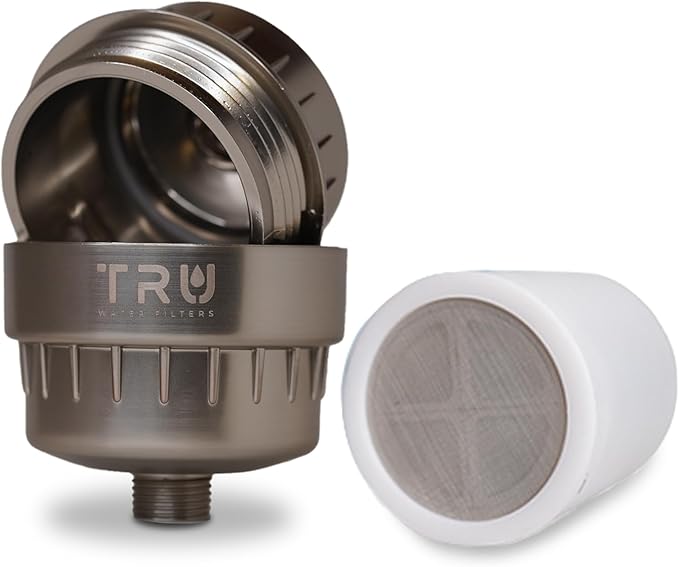 TRU High Output Shower Filter - Reduces Chlorine and other Harmful Sediments. Relieves dry and itchy skin, while Improving the health of your Hair, Skin, and Nails (Brushed Nickel)