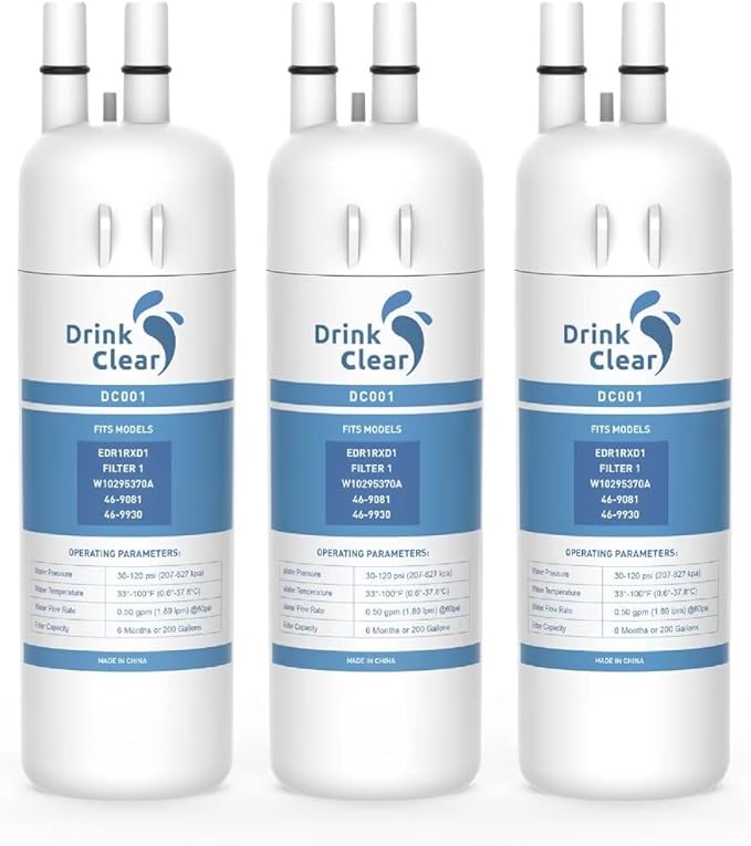 Replacement for Whirlpool EDR1RXD1, P8RFWB2L, W10295370A, Compatible with Kenmore 9081, WHR1RXD1, P4RFKB2, 46-9081, 46-9930 Refrigerator Water, PACK of 3