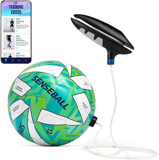 Soccer Trainer Ball with Free App | Training Equipment for Young Players | Soccer Gifts | Improve Ball Control, Footwork & Coordination with Professional Coach Program & 50+ Exercise Videos