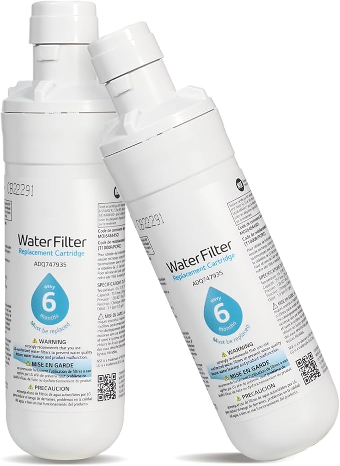2PCS Water Filter Compatible with LG Water Filter LT1000P, ADQ747935, ADQ74793501, ADQ74793504, ADQ74793502, MDJ64844601, LMXS28626S, LFXS26973S, LFXS28596S
