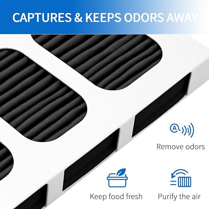 6 Pack Refrigerator Air Filter Replacement for Paultra2, Compatible with Frigidaire Pureair Ultra 2, Pure Air Ultra 2, Pureair Ultra II, Electrolux 242047805, 5303918847, 53039618847，EAP12364179