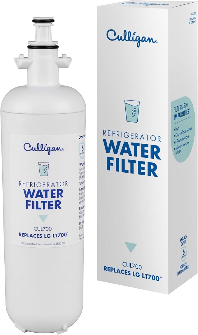 Culligan CUL700 Refrigerator Water Filter Replacement for LG Water Filter (LT700P) Replace Every 6 Months Pack of 1