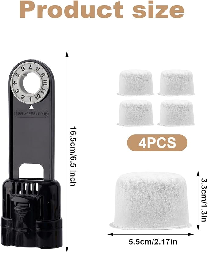 5pcs Starter Kit for Keurig 1.0 Brewers, 4pcs Water Filter Cartridges & Filter Holder Coffee Machine Filter Replacement Kit for Keurig 1.0 Coffee Makers