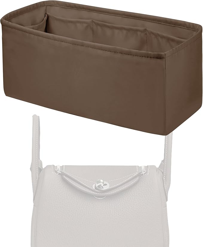 Purse Handbag Silky Organizer Insert Keep Bag Shape Fits Herme Lindy 19/26/30/34 bags, Luxury Handbag Tote Lightweight Sturdy(Etoupe grey,LD 34)
