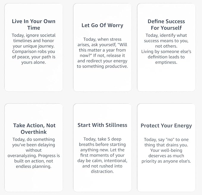 Daily Intention Cards - 80 Mindful Prompts to Pause, Reset & Find Calm | Pick One Morning Card, Reflect at Night | Desk Companion for Journaling, Meditation & Anxiety Relief | Self-Care Gift Deck
