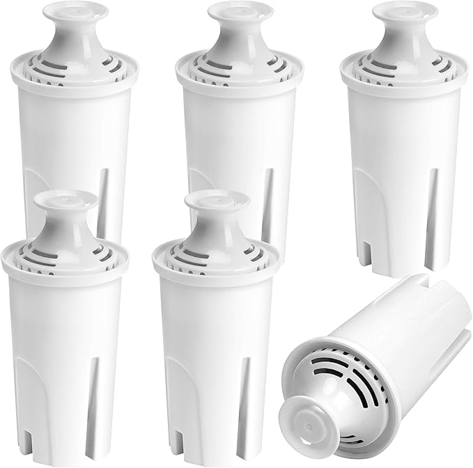 6-Pack Replacement Filter for Brita Pitcher and Dispensers,Water Filters Compatible for Britta OB03, Classic 35557, Mavea 107007, Everyday, Marina, Grand, Lake and More - APPLIANCEMATES