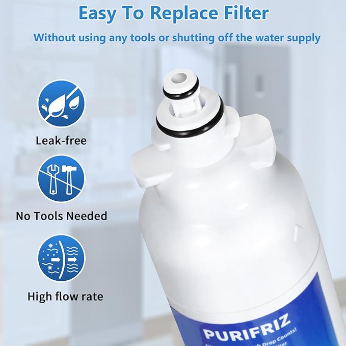 3 Pack ADQ73613401 Refrigerator Water Filter, Compatible with LG LT800P, LT800PC, ADQ736134, ADQ73613402, LSXS26326S, LSXS26366S, LMXS30776S, LSXS26366D, LMXC23746S, 46-9490, 469490, 6 Month