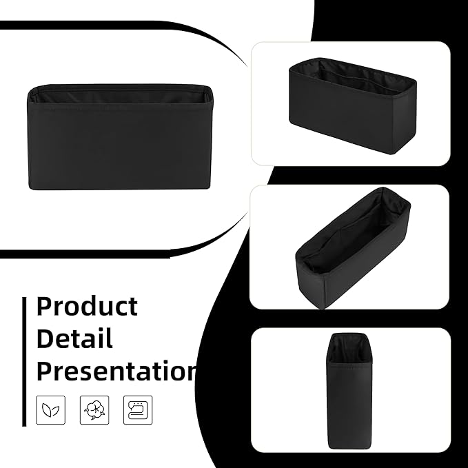DGAZ Silk Purse Organizer Insert For Lady-Dior Micro/Mini/S/M/L bags，Silky Smooth Bag Organizer，Luxury Handbag & Tote Shaper（Black，Mini）