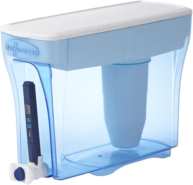 ZeroWater 23-Cup Water Filter Dispenser + 10-Cup Water Filter Pitcher Bundle | Removes 99% TDS