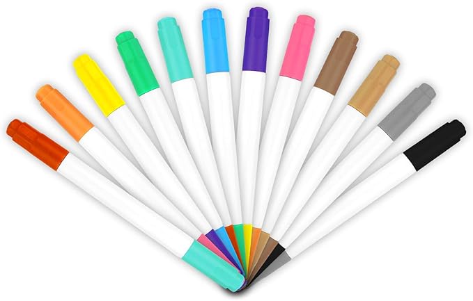 YR Dual Sided Neon Pens For Light Up LED Board(Pen Itself Requires No Battery), Neon Markers Applicable For Draw, Sketch, Create, Doodle, Art, Write, Learning Tablet, 12 Packs