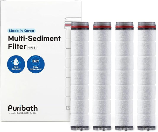 Shower Filter Replacement Cartridges – Chlorine Reducing Refill Filters (4 Filters) for Handheld Showerhead, Made in Korea