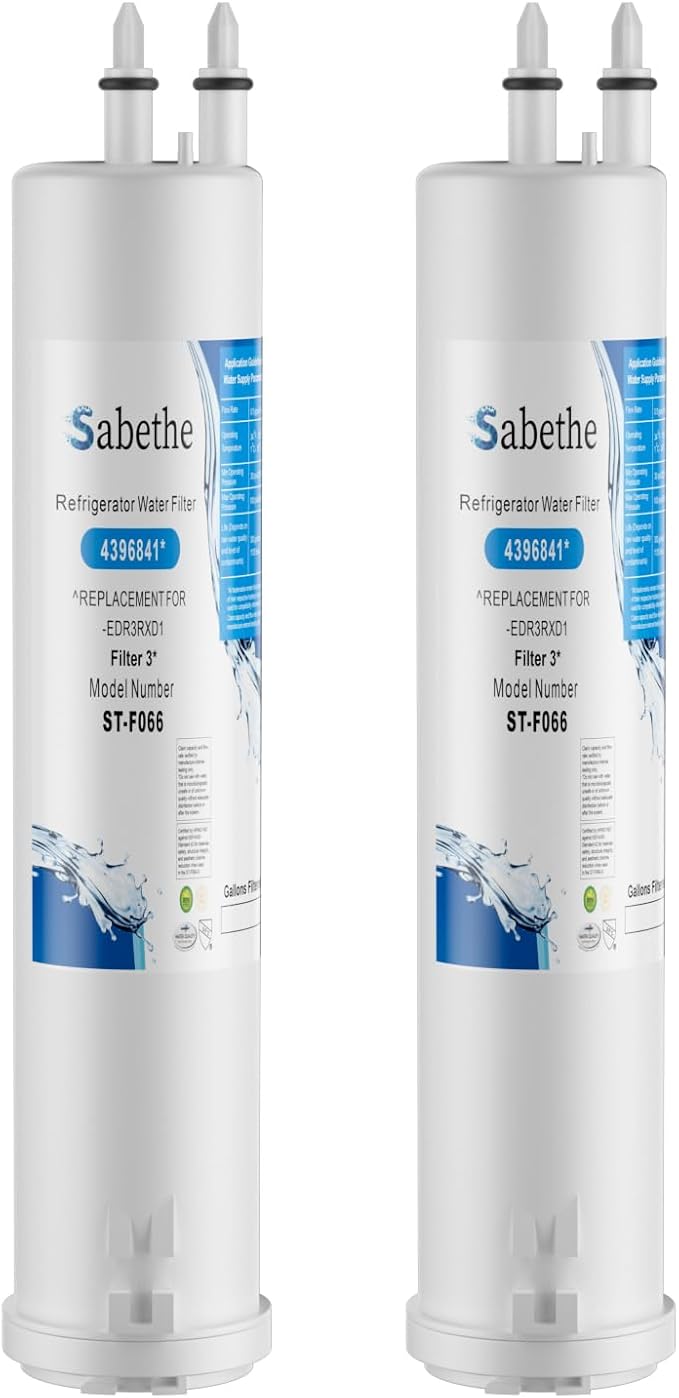 EDR3RXD1 Replacement Water Filter, Replacement for Filter 3, 4396841, EDR3RXD1, KAD3RXD1, WHR3RXD1, 4396841, 4396710, 46-9083,46-9030, 9030, 9083 (2 Count Pack Of)