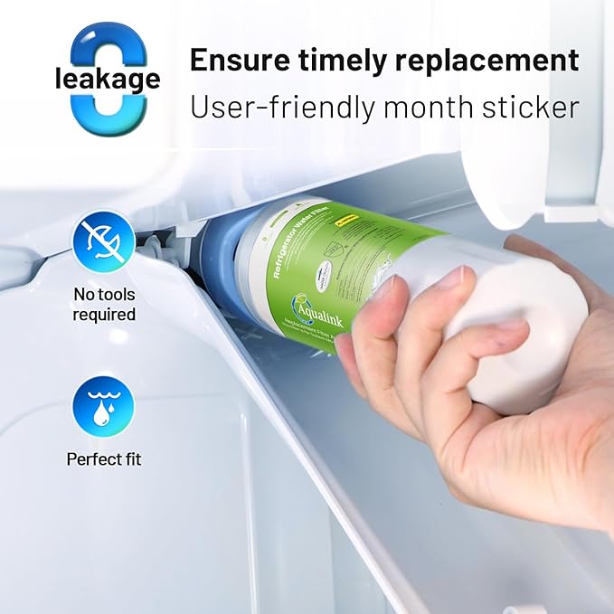 AQUALINK Replacement for EveryDrop Filter 4, Whirlpool UKF8001, 4396395, Maytag UKF8001AXX-200, UKF8001AXX-750, WD-F07, RWF0900A Refrigerator Water Filter, 3 Filters