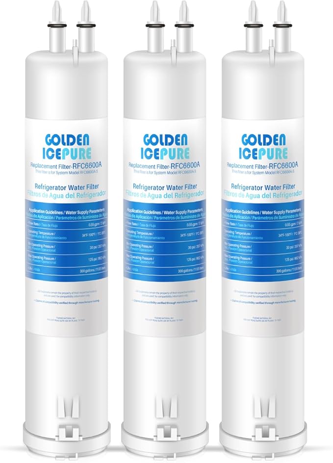 GOLDEN ICEPURE RFC6600A Replacement for 9030, Compatible with 46-9030, 9030, 46-9083, 9083, 4396841, 4396710, EDR3RXD1, Filter 3, Refrigerator Water Filter, 3Pack