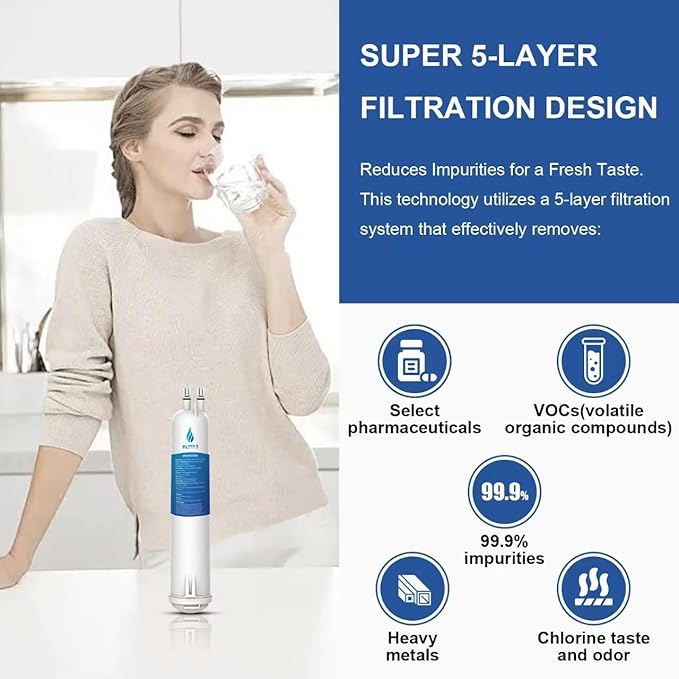 EDR3RXD1 Replacement Compatible with Filter 3, EDR3RXD1B, 4396841, 4396710, 46-9083, 46-9030, RW004 Refrigerator Water Filter 3 Pack
