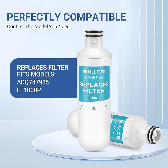 Water Filter for LG LFXC22526S, LFXS28968S, LFXS28968D, LFXS26973S, LFXS26973D, LRMVS3006S, LRMVC2306S Refrigerator Replacement with Air Filters (3+3).
