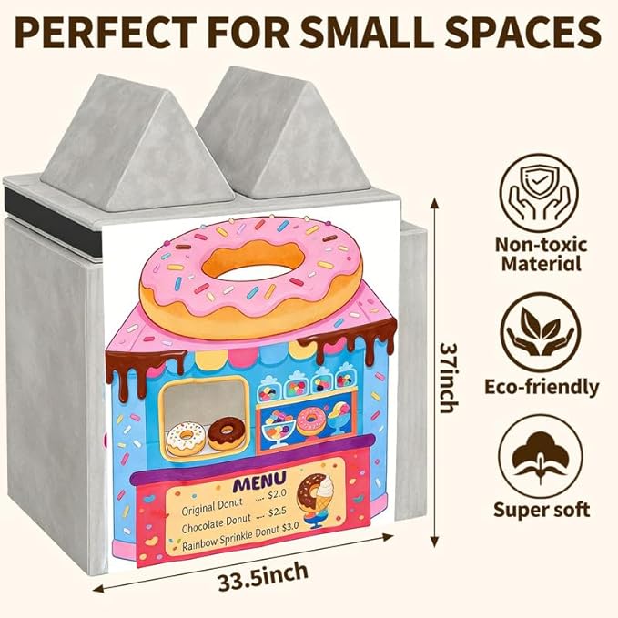 Play Couch Panels – Donut Shop Foam Modular Sofa Panels with Adjustable， Soft Couch Accessories for Creative Arrangements， 33.5×37in
