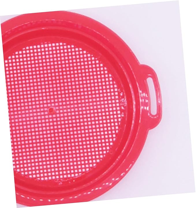BESPORTBLE 4pcs Plastic Beach Sand Sieve for Lightweight and Sifters in Red Yellow Blue Green Outdoor Sandbox and Beach Play Accessories