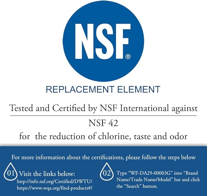 Replacement for Samsung RS2577SW Refrigerator Water Filter - Compatible with Samsung DA29-00003G, Samsung DA29-00003B, Samsung DA29-00003A Fridge Water Filter Cartridge