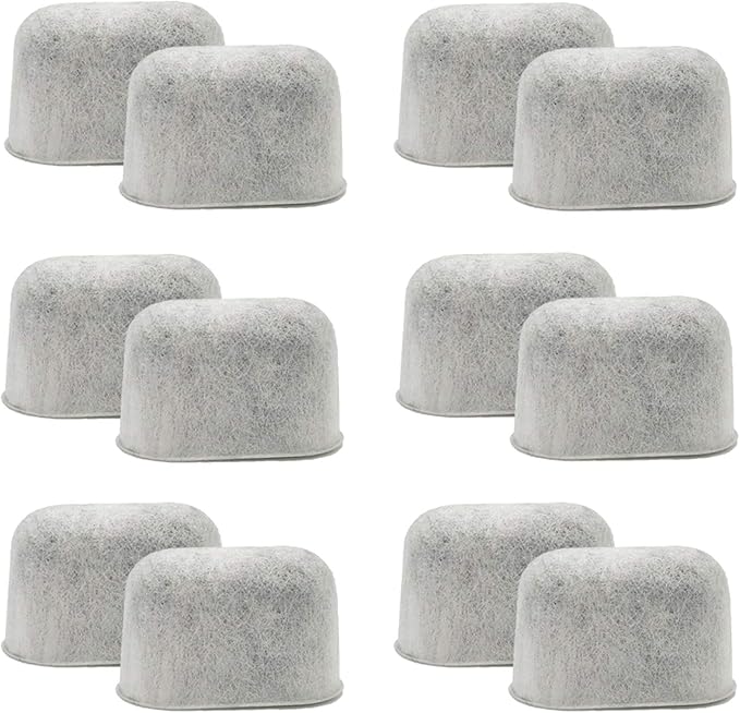 12 packs Replacement Charcoal Water Filters fit all Cuisinart Coffee Machines -Removes Chlorine, odors and others impurities from Water