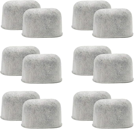12 packs Replacement Charcoal Water Filters fit all Cuisinart Coffee Machines -Removes Chlorine, odors and others impurities from Water