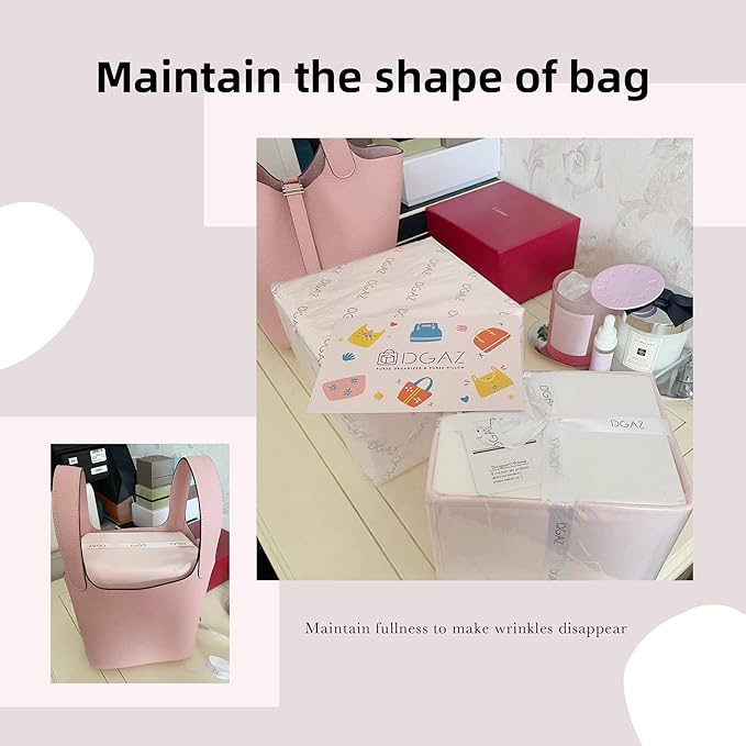 DGAZ Purse Pillow Shaper Insert For picotin Bags,Luxury Handbag Tote Shapers, Memory Foam (Pink,PC18)