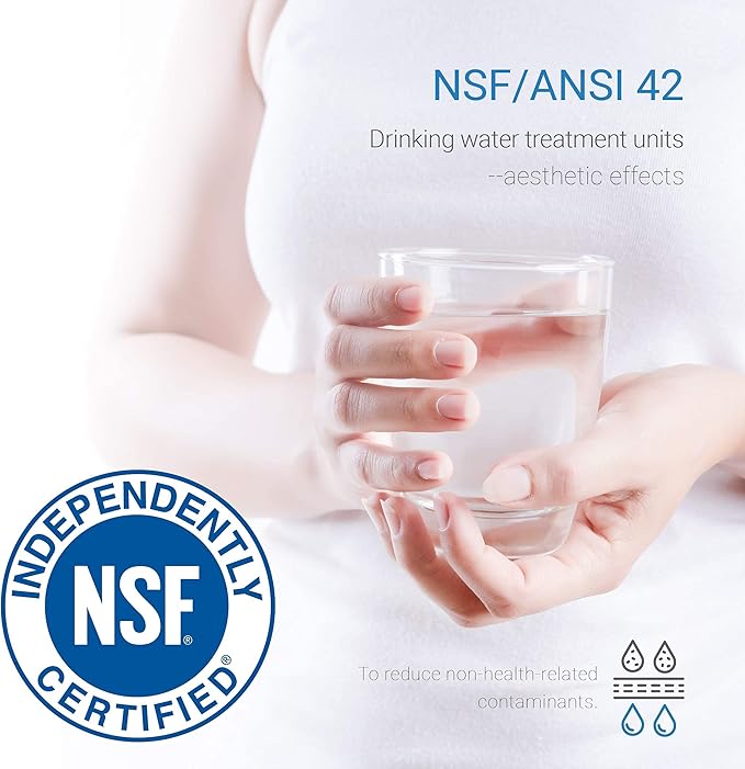 EcoAqua 4396508 Refrigerator Water Filter, Replacement for Everydrop® Filter 5, EDR5RXD1, Whirlpool® WF-NLC240V, 4396510, NLC240V, PNL240V, 4396508p, 4396547, 4392857, LC400V, 1-Pack