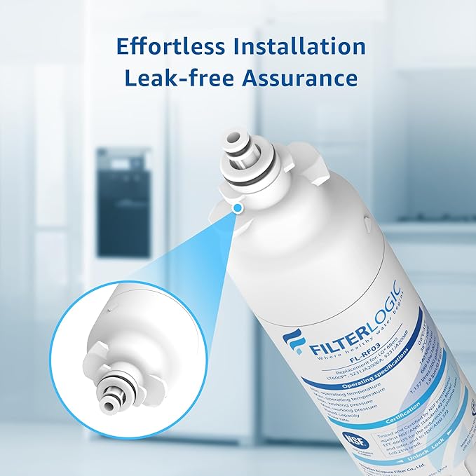 Filterlogic ADQ73613401 Refrigerator Water Filter, Replacement for LG® LT800P®, LT800PC, ADQ736134, ADQ73613402, LSXS26326S, LSXS26366S, LMXS30776S, LSXS26366D, LMXC23746S, 46-9490, 469490, Pack of 2