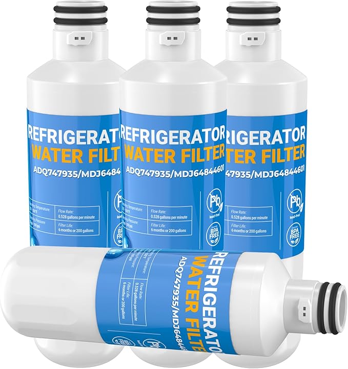 LT1000P ADQ747935 Water Filter Compatible with LG® LT1000P®/PC/PCS,MDJ64844601,Replacement for Kenmore Elite 46-980,ADQ74793501,LT1000PC,ADQ74793502, LMXS28626S, LMXC23796S | 4pack | Zypxsyxgb