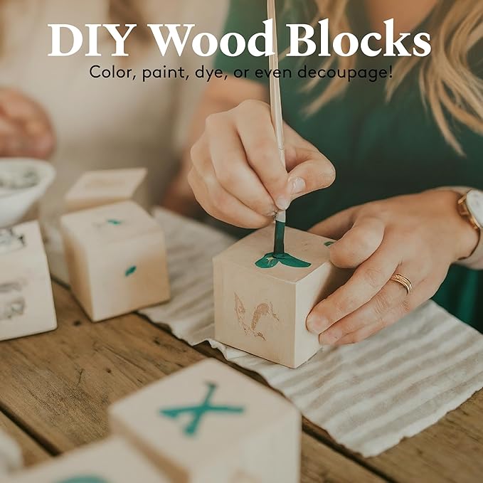 DIY Wood Cubes 6-inch, Pack of 2 Large Blank Wooden Blocks for Crafts, STEM, Building, Monitor Riser, Photo Cube Craft, and Home Decor, by Woodpeckers