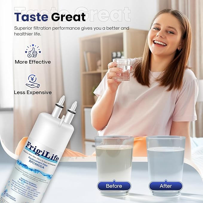 RFC6600A Refrigerator Water Filter Compatible with EDR3RXD1, Everydrop Filter 3, 4396841, 4396710, Kenmore 46-9083, 46-9030, 9030, 9083, KAD3RXD1, WHR3RXD1, 3PACK