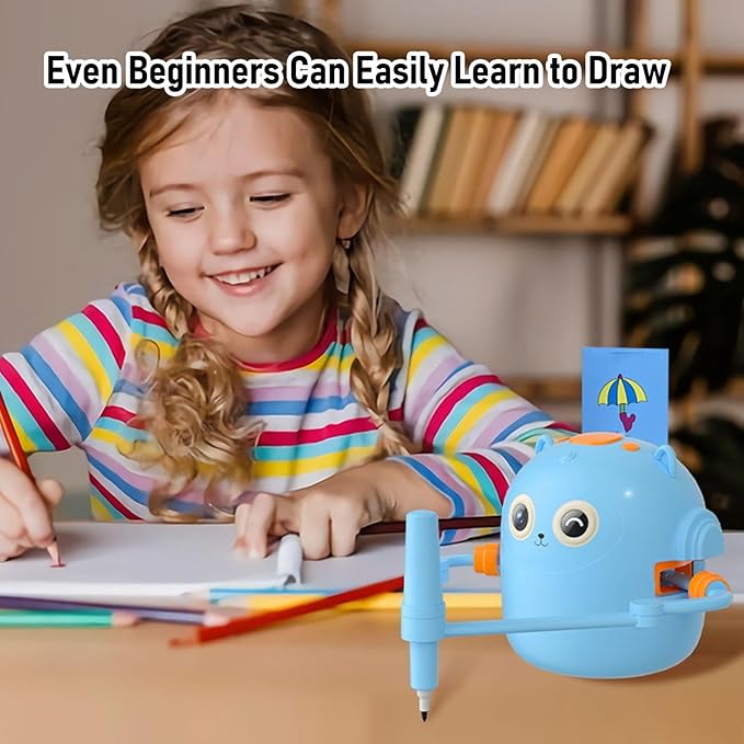 Drawing Robot for Kids, Interactive Educational Drawing Robot, Painting Learning Machine with 2 Pens 100 Sheets Cards, Christmas Birthday Present for Kids 5 6 7 8 9