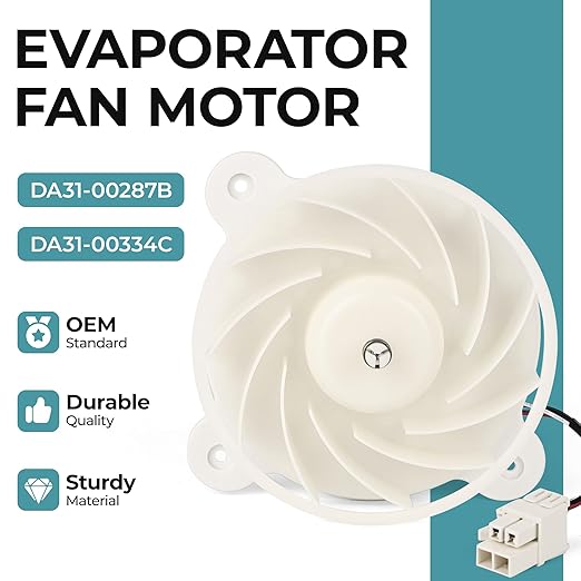 DA31-00334C DA31-00287B Refrigerator Evaporator Fan Motor Replacement Compatible with Sam-Sung Refrigerator Fridge, Replaces DA31-00305A DA96-00968A DA31-00334C DA31-00334A by Fetechmate