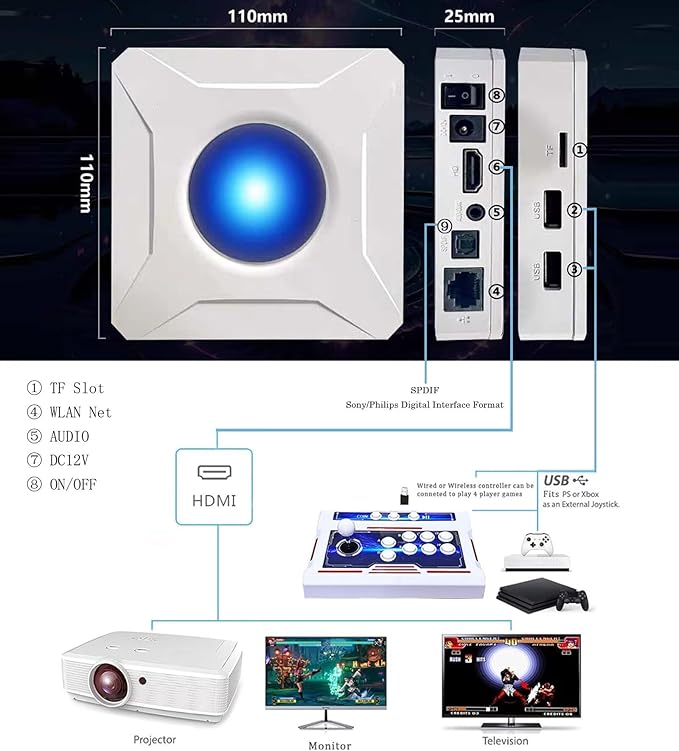 [39800 Games in 1] Pandora Box 3D Arcade Game Machine, Double Wireless Joystick Arcade Console, WiFi Function to Add Game Online,Compatible PC & Projector & TV